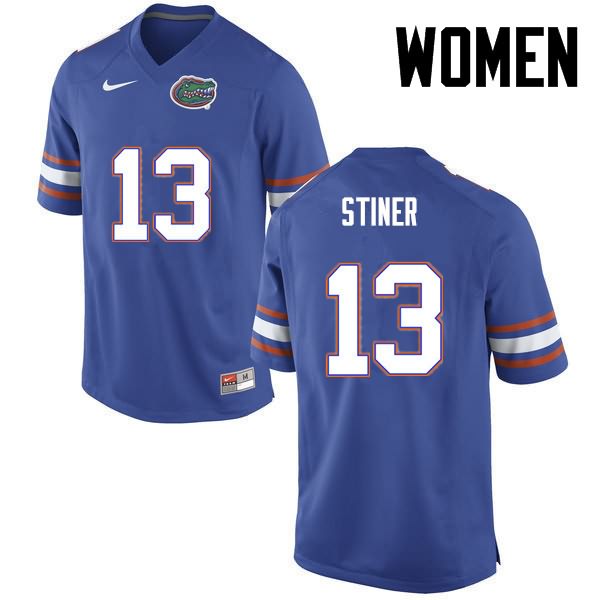 NCAA Florida Gators Donovan Stiner Women's #13 Nike Blue Stitched Authentic College Football Jersey TQU3564DQ